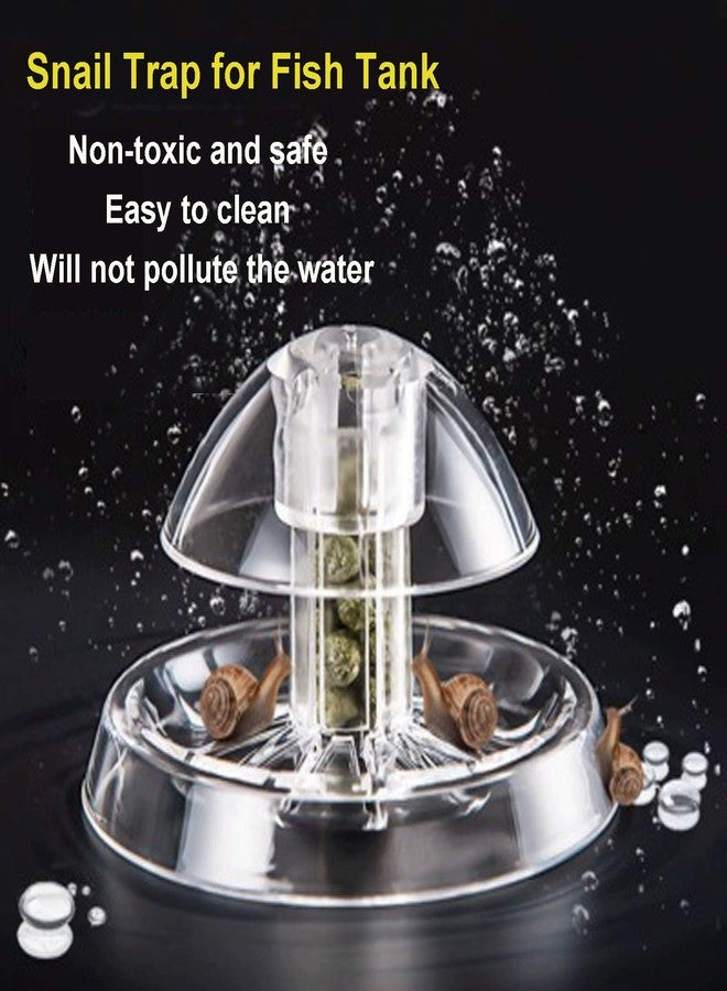 Besimple 3Pcs Transparent Snail Trap, Plastic Aquarium Snail Catcher with Fishing Line for Aquarium Fish Tank - Image 2